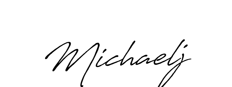 How to make Michaelj name signature. Use Antro_Vectra_Bolder style for creating short signs online. This is the latest handwritten sign. Michaelj signature style 7 images and pictures png