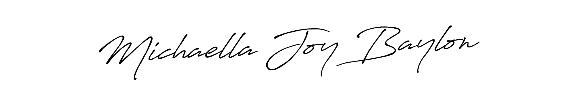 Use a signature maker to create a handwritten signature online. With this signature software, you can design (Antro_Vectra_Bolder) your own signature for name Michaella Joy Baylon. Michaella Joy Baylon signature style 7 images and pictures png