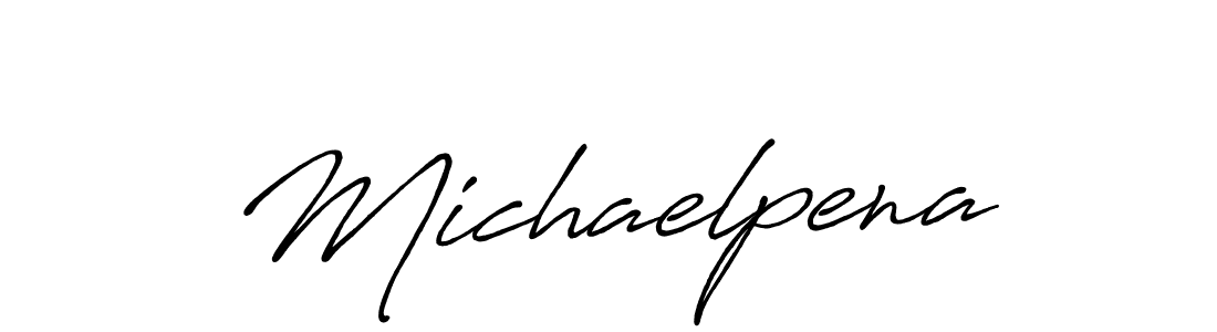 How to make Michaelpena name signature. Use Antro_Vectra_Bolder style for creating short signs online. This is the latest handwritten sign. Michaelpena signature style 7 images and pictures png
