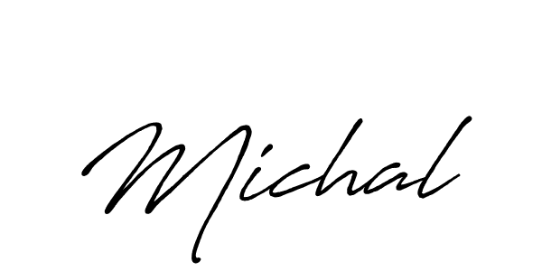 Create a beautiful signature design for name Michal. With this signature (Antro_Vectra_Bolder) fonts, you can make a handwritten signature for free. Michal signature style 7 images and pictures png