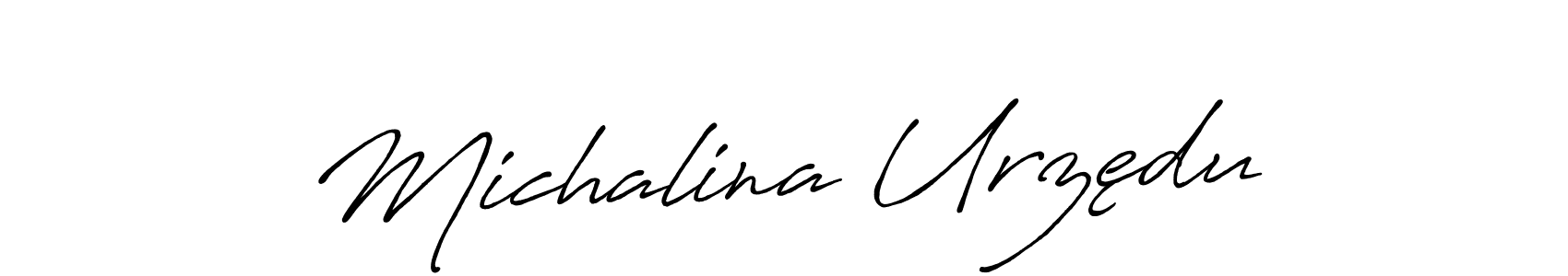 Create a beautiful signature design for name Michalina Urzędu. With this signature (Antro_Vectra_Bolder) fonts, you can make a handwritten signature for free. Michalina Urzędu signature style 7 images and pictures png