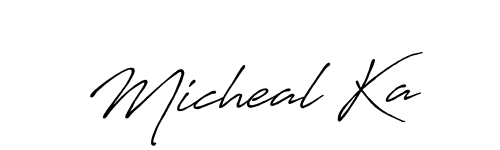Design your own signature with our free online signature maker. With this signature software, you can create a handwritten (Antro_Vectra_Bolder) signature for name Micheal Ka. Micheal Ka signature style 7 images and pictures png