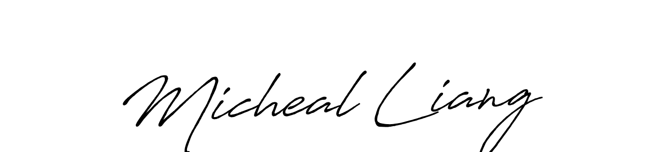 if you are searching for the best signature style for your name Micheal Liang. so please give up your signature search. here we have designed multiple signature styles  using Antro_Vectra_Bolder. Micheal Liang signature style 7 images and pictures png