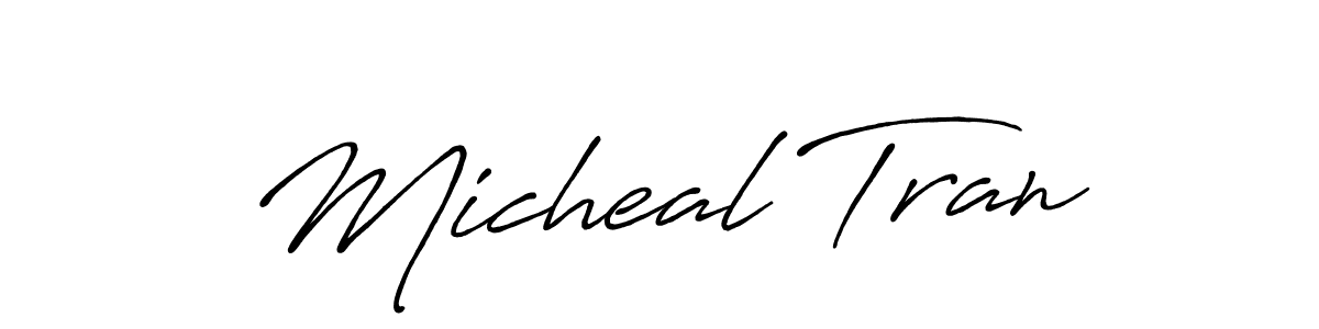 if you are searching for the best signature style for your name Micheal Tran. so please give up your signature search. here we have designed multiple signature styles  using Antro_Vectra_Bolder. Micheal Tran signature style 7 images and pictures png