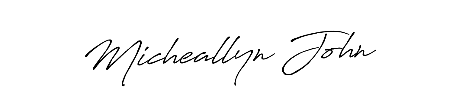 Make a beautiful signature design for name Micheallyn John. With this signature (Antro_Vectra_Bolder) style, you can create a handwritten signature for free. Micheallyn John signature style 7 images and pictures png