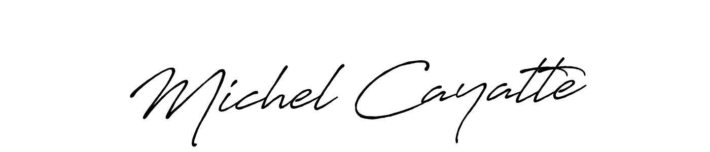 How to make Michel Cayatte name signature. Use Antro_Vectra_Bolder style for creating short signs online. This is the latest handwritten sign. Michel Cayatte signature style 7 images and pictures png