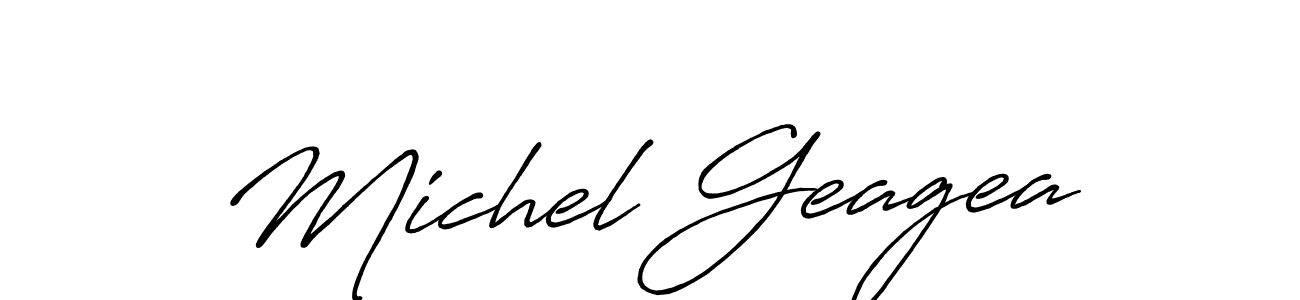 It looks lik you need a new signature style for name Michel Geagea. Design unique handwritten (Antro_Vectra_Bolder) signature with our free signature maker in just a few clicks. Michel Geagea signature style 7 images and pictures png