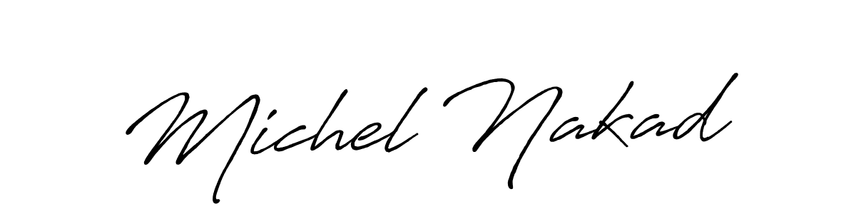 Create a beautiful signature design for name Michel Nakad. With this signature (Antro_Vectra_Bolder) fonts, you can make a handwritten signature for free. Michel Nakad signature style 7 images and pictures png