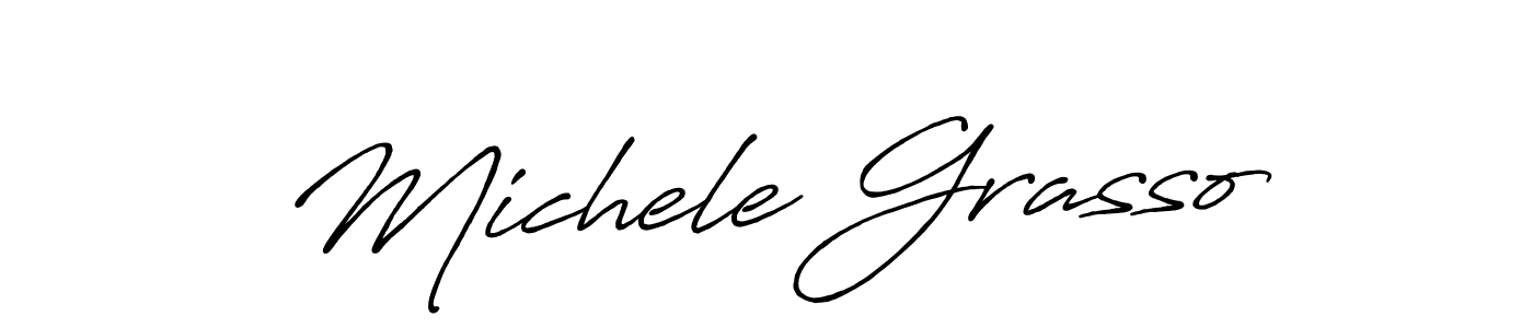 Make a beautiful signature design for name Michele Grasso. With this signature (Antro_Vectra_Bolder) style, you can create a handwritten signature for free. Michele Grasso signature style 7 images and pictures png