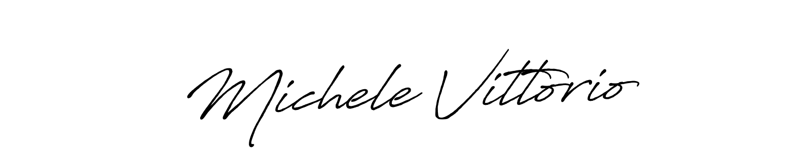 You should practise on your own different ways (Antro_Vectra_Bolder) to write your name (Michele Vittorio) in signature. don't let someone else do it for you. Michele Vittorio signature style 7 images and pictures png