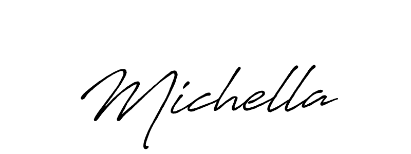 Create a beautiful signature design for name Michella. With this signature (Antro_Vectra_Bolder) fonts, you can make a handwritten signature for free. Michella signature style 7 images and pictures png