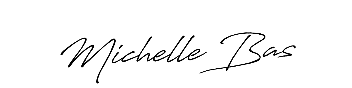 Use a signature maker to create a handwritten signature online. With this signature software, you can design (Antro_Vectra_Bolder) your own signature for name Michelle Bas. Michelle Bas signature style 7 images and pictures png