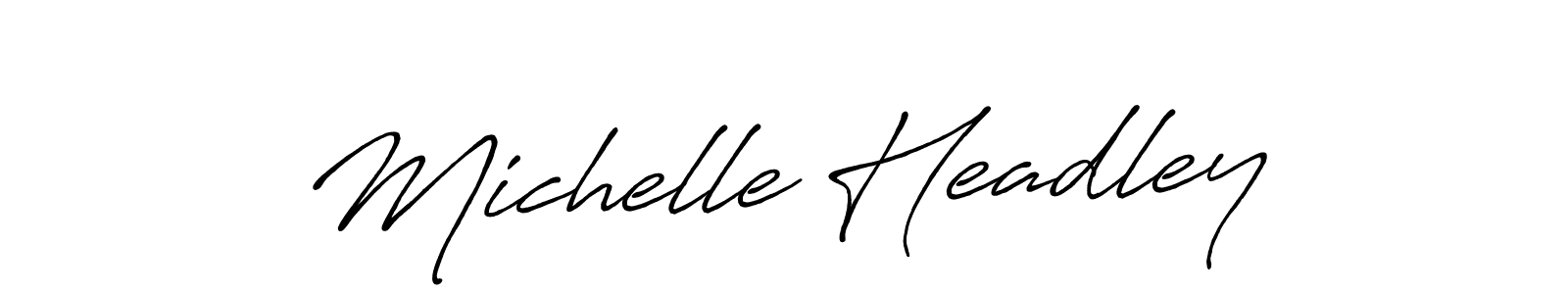 Make a beautiful signature design for name Michelle Headley. With this signature (Antro_Vectra_Bolder) style, you can create a handwritten signature for free. Michelle Headley signature style 7 images and pictures png