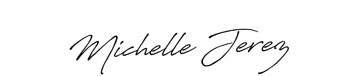 Design your own signature with our free online signature maker. With this signature software, you can create a handwritten (Antro_Vectra_Bolder) signature for name Michelle Jerez. Michelle Jerez signature style 7 images and pictures png