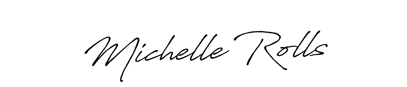 Create a beautiful signature design for name Michelle Rolls. With this signature (Antro_Vectra_Bolder) fonts, you can make a handwritten signature for free. Michelle Rolls signature style 7 images and pictures png