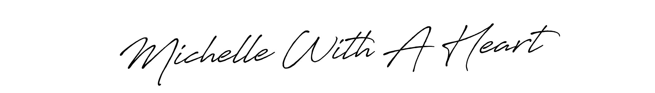 This is the best signature style for the Michelle With A Heart name. Also you like these signature font (Antro_Vectra_Bolder). Mix name signature. Michelle With A Heart signature style 7 images and pictures png