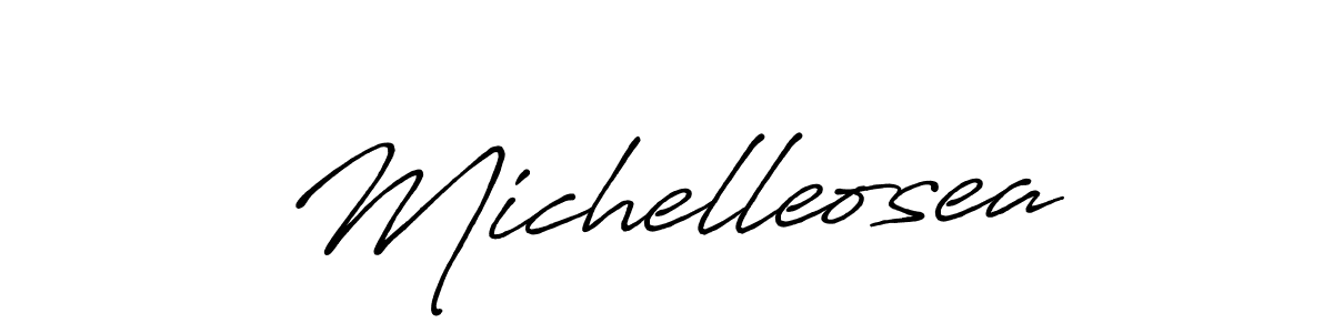 Use a signature maker to create a handwritten signature online. With this signature software, you can design (Antro_Vectra_Bolder) your own signature for name Michelleosea. Michelleosea signature style 7 images and pictures png