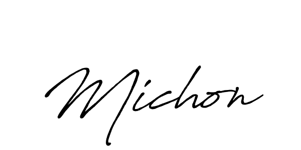 Create a beautiful signature design for name Michon. With this signature (Antro_Vectra_Bolder) fonts, you can make a handwritten signature for free. Michon signature style 7 images and pictures png