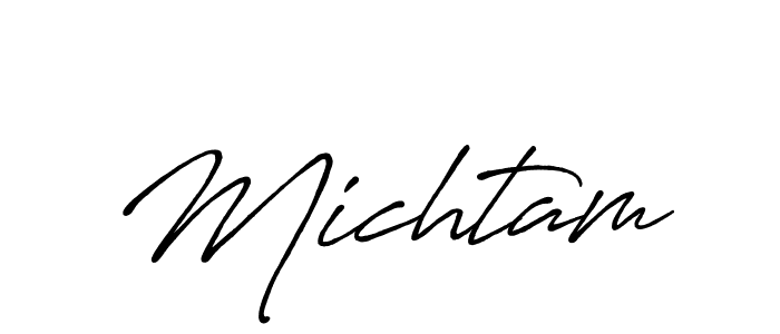 Design your own signature with our free online signature maker. With this signature software, you can create a handwritten (Antro_Vectra_Bolder) signature for name Michtam. Michtam signature style 7 images and pictures png