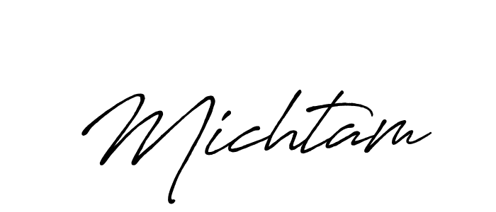 Make a beautiful signature design for name Michtam. With this signature (Antro_Vectra_Bolder) style, you can create a handwritten signature for free. Michtam signature style 7 images and pictures png