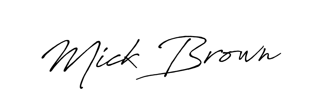 if you are searching for the best signature style for your name Mick Brown. so please give up your signature search. here we have designed multiple signature styles  using Antro_Vectra_Bolder. Mick Brown signature style 7 images and pictures png