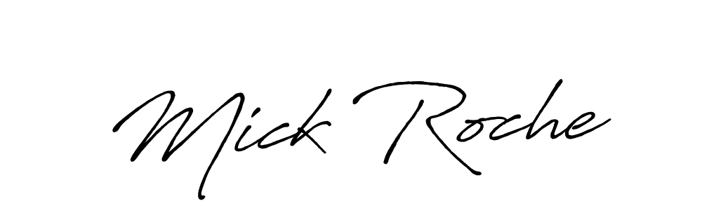 Mick Roche stylish signature style. Best Handwritten Sign (Antro_Vectra_Bolder) for my name. Handwritten Signature Collection Ideas for my name Mick Roche. Mick Roche signature style 7 images and pictures png