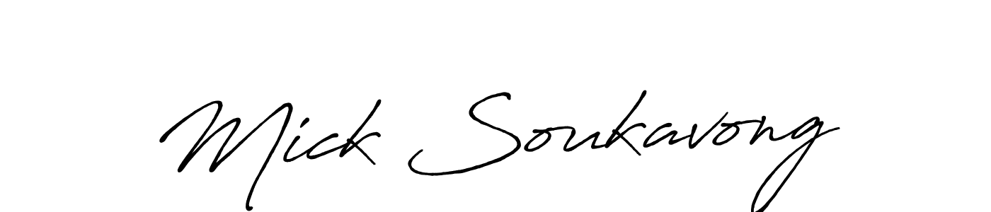 Antro_Vectra_Bolder is a professional signature style that is perfect for those who want to add a touch of class to their signature. It is also a great choice for those who want to make their signature more unique. Get Mick Soukavong name to fancy signature for free. Mick Soukavong signature style 7 images and pictures png