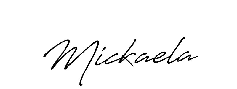 Make a beautiful signature design for name Mickaela. With this signature (Antro_Vectra_Bolder) style, you can create a handwritten signature for free. Mickaela signature style 7 images and pictures png