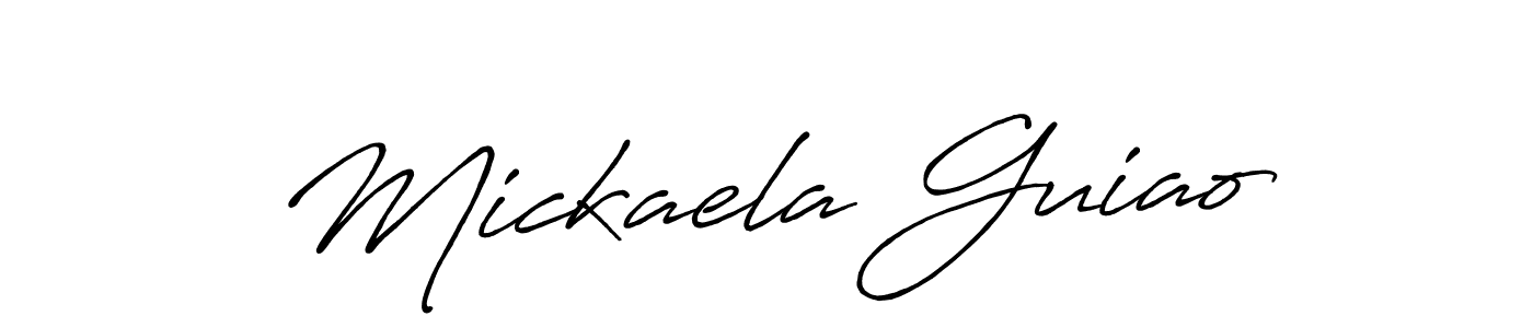 Mickaela Guiao stylish signature style. Best Handwritten Sign (Antro_Vectra_Bolder) for my name. Handwritten Signature Collection Ideas for my name Mickaela Guiao. Mickaela Guiao signature style 7 images and pictures png