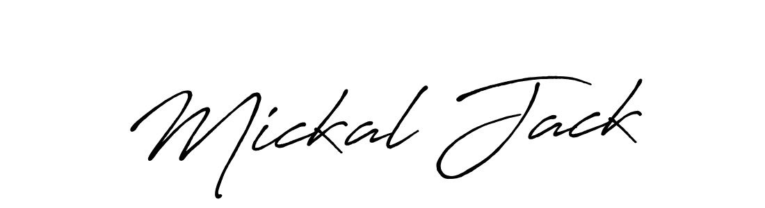 Mickal Jack stylish signature style. Best Handwritten Sign (Antro_Vectra_Bolder) for my name. Handwritten Signature Collection Ideas for my name Mickal Jack. Mickal Jack signature style 7 images and pictures png