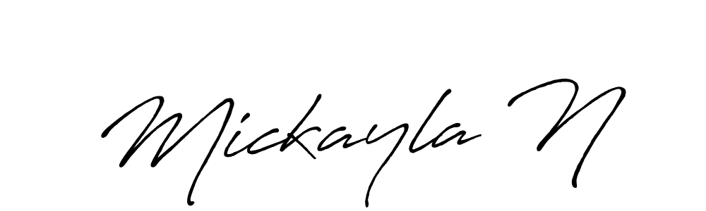 Design your own signature with our free online signature maker. With this signature software, you can create a handwritten (Antro_Vectra_Bolder) signature for name Mickayla N. Mickayla N signature style 7 images and pictures png