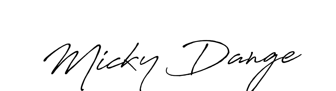 Use a signature maker to create a handwritten signature online. With this signature software, you can design (Antro_Vectra_Bolder) your own signature for name Micky Dange. Micky Dange signature style 7 images and pictures png