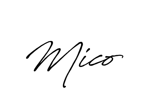 Similarly Antro_Vectra_Bolder is the best handwritten signature design. Signature creator online .You can use it as an online autograph creator for name Mico . Mico  signature style 7 images and pictures png