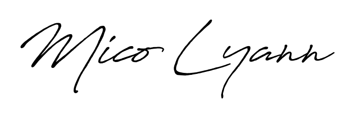 Try this chic Mico Lyann handwritten sign style. Using Antro_Vectra_Bolder font elements, it gives your name a sleek, memorable identity. Mico Lyann signature style 7 images and pictures png