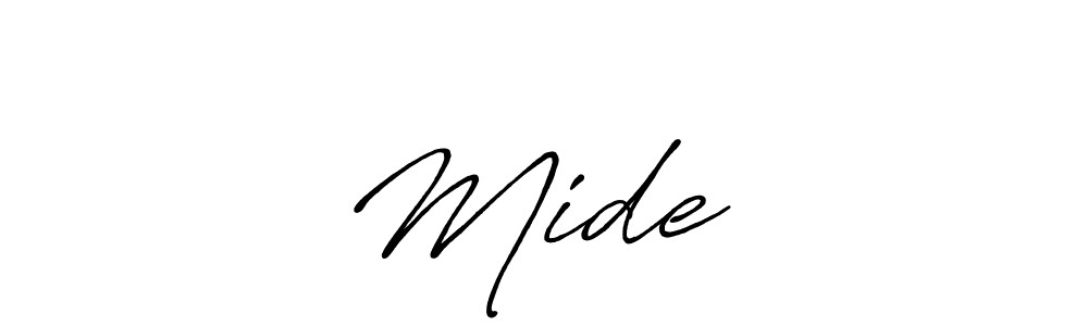 The best way (Antro_Vectra_Bolder) to make a short signature is to pick only two or three words in your name. The name Mide❤️ include a total of six letters. For converting this name. Mide❤️ signature style 7 images and pictures png