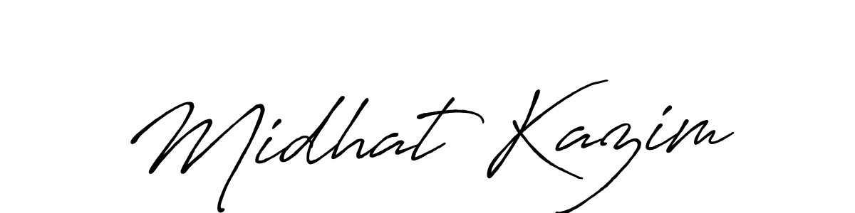 Use a signature maker to create a handwritten signature online. With this signature software, you can design (Antro_Vectra_Bolder) your own signature for name Midhat Kazim. Midhat Kazim signature style 7 images and pictures png