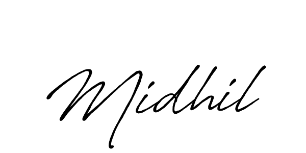 Design your own signature with our free online signature maker. With this signature software, you can create a handwritten (Antro_Vectra_Bolder) signature for name Midhil. Midhil signature style 7 images and pictures png