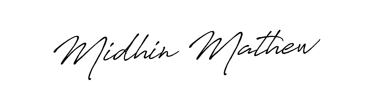 Create a beautiful signature design for name Midhin Mathew. With this signature (Antro_Vectra_Bolder) fonts, you can make a handwritten signature for free. Midhin Mathew signature style 7 images and pictures png