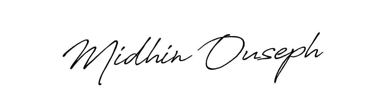 Make a short Midhin Ouseph signature style. Manage your documents anywhere anytime using Antro_Vectra_Bolder. Create and add eSignatures, submit forms, share and send files easily. Midhin Ouseph signature style 7 images and pictures png