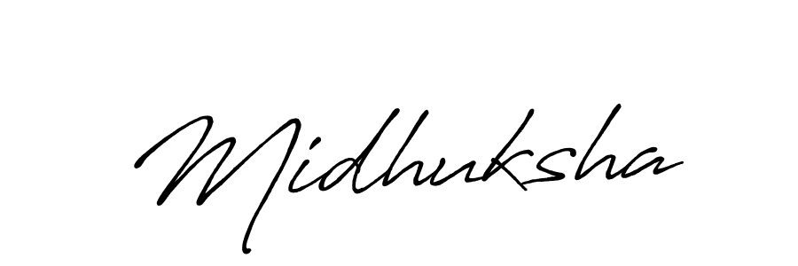 if you are searching for the best signature style for your name Midhuksha. so please give up your signature search. here we have designed multiple signature styles  using Antro_Vectra_Bolder. Midhuksha signature style 7 images and pictures png