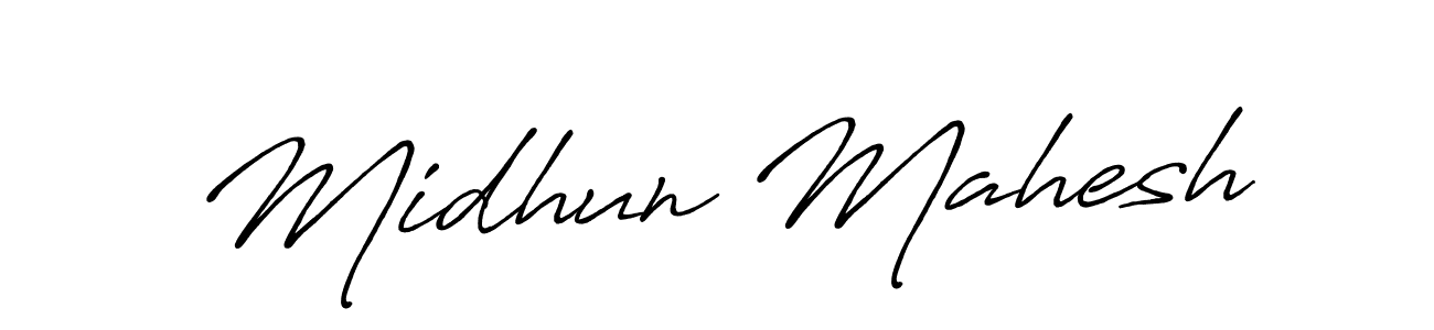 Also we have Midhun Mahesh name is the best signature style. Create professional handwritten signature collection using Antro_Vectra_Bolder autograph style. Midhun Mahesh signature style 7 images and pictures png