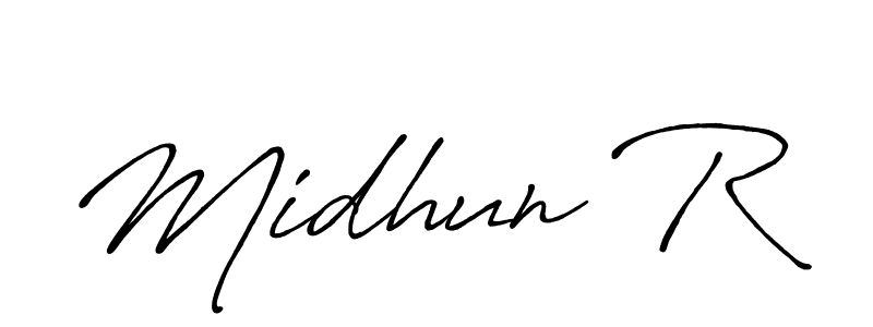 How to make Midhun R signature? Antro_Vectra_Bolder is a professional autograph style. Create handwritten signature for Midhun R name. Midhun R signature style 7 images and pictures png