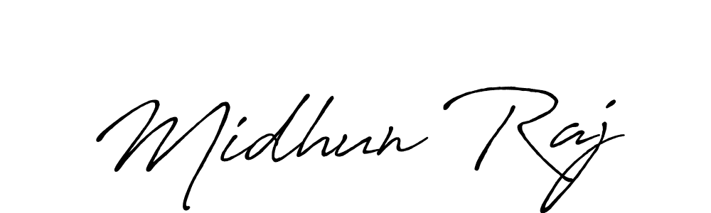 Make a beautiful signature design for name Midhun Raj. With this signature (Antro_Vectra_Bolder) style, you can create a handwritten signature for free. Midhun Raj signature style 7 images and pictures png