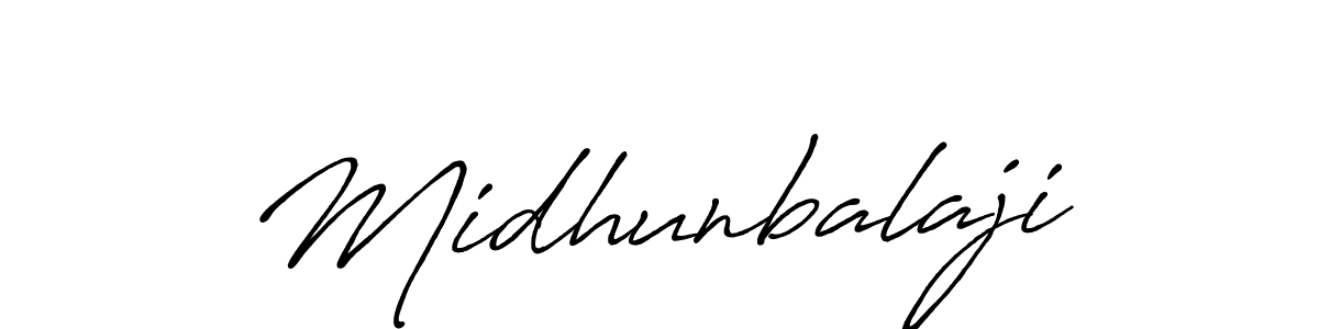 Also we have Midhunbalaji name is the best signature style. Create professional handwritten signature collection using Antro_Vectra_Bolder autograph style. Midhunbalaji signature style 7 images and pictures png