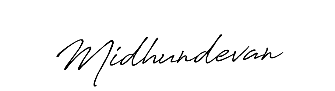 Design your own signature with our free online signature maker. With this signature software, you can create a handwritten (Antro_Vectra_Bolder) signature for name Midhundevan. Midhundevan signature style 7 images and pictures png