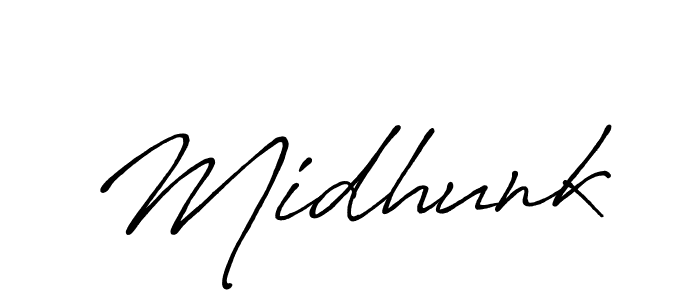 Create a beautiful signature design for name Midhunk. With this signature (Antro_Vectra_Bolder) fonts, you can make a handwritten signature for free. Midhunk signature style 7 images and pictures png