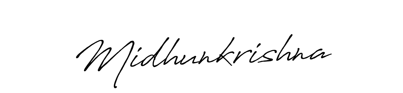How to make Midhunkrishna signature? Antro_Vectra_Bolder is a professional autograph style. Create handwritten signature for Midhunkrishna name. Midhunkrishna signature style 7 images and pictures png