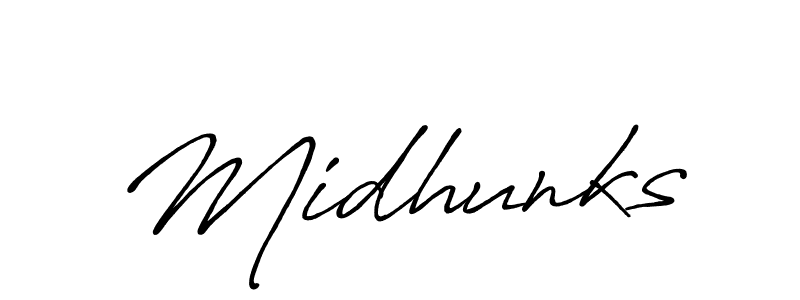 You can use this online signature creator to create a handwritten signature for the name Midhunks. This is the best online autograph maker. Midhunks signature style 7 images and pictures png