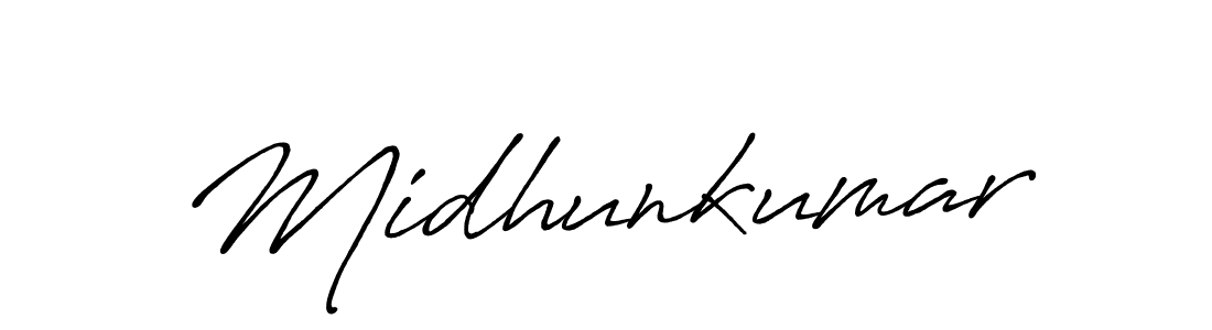 How to Draw Midhunkumar signature style? Antro_Vectra_Bolder is a latest design signature styles for name Midhunkumar. Midhunkumar signature style 7 images and pictures png