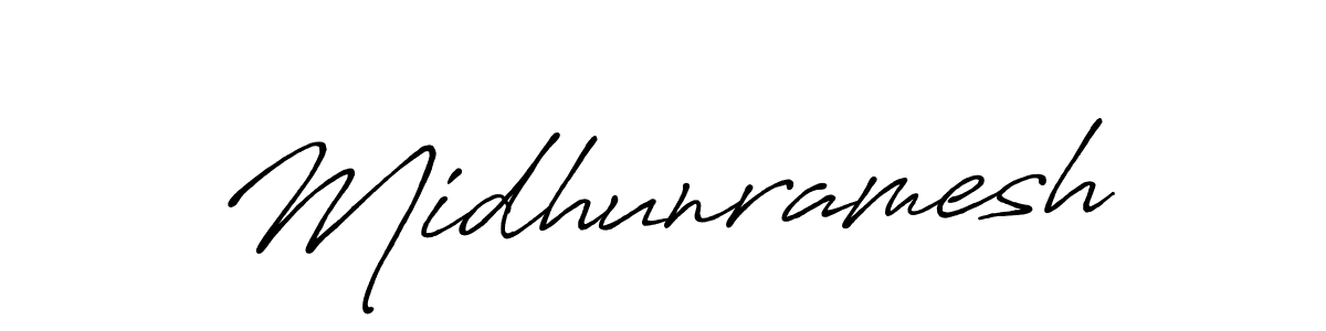 You can use this online signature creator to create a handwritten signature for the name Midhunramesh. This is the best online autograph maker. Midhunramesh signature style 7 images and pictures png